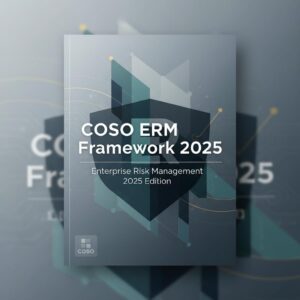 COSO ERM Framework 2025 book cover on enterprise risk management and modern risk solutions.