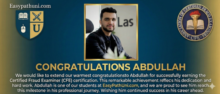 Success post: Abdul Matin Barekzi passed CFE