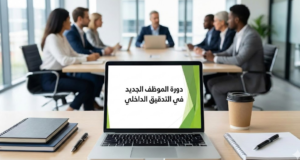 Modern conference room with diverse team attending new employee internal audit training.